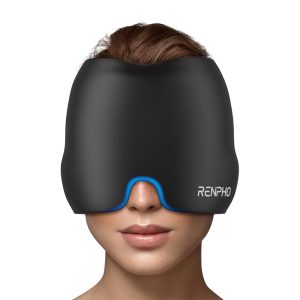 Renpho Ice Head Wrap Headache Relief Hat for Migraine Black R-GC001